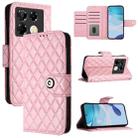 For Infinix Note 40 Pro 5G X6851 Rhombic Texture Flip Leather Phone Case with Lanyard(Pink) - 1