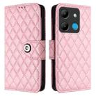 For Infinix Smart 7 HD Rhombic Texture Flip Leather Phone Case with Lanyard(Pink) - 2