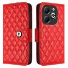 For Infinix Smart 8 Plus / Smart 8 Pro Rhombic Texture Flip Leather Phone Case with Lanyard(Red) - 2