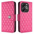 For Infinix Smart 8 Plus / Smart 8 Pro Rhombic Texture Flip Leather Phone Case with Lanyard(Rose Red) - 2