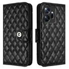 For Infinix Zero 20 Rhombic Texture Flip Leather Phone Case with Lanyard(Black) - 2