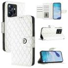 For Infinix Zero 20 Rhombic Texture Flip Leather Phone Case with Lanyard(White) - 1