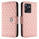 For Infinix Zero 20 Rhombic Texture Flip Leather Phone Case with Lanyard(Coral Pink) - 2