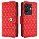 For Infinix Zero 30 4G Rhombic Texture Flip Leather Phone Case with Lanyard(Red) - 2