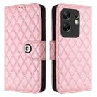 For Infinix Zero 30 4G Rhombic Texture Flip Leather Phone Case with Lanyard(Pink) - 2