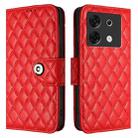 For Infinix Zero 30 5G Rhombic Texture Flip Leather Phone Case with Lanyard(Red) - 2