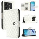 For Infinix Zero 30 5G Rhombic Texture Flip Leather Phone Case with Lanyard(White) - 1