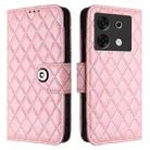 For Infinix Zero 30 5G Rhombic Texture Flip Leather Phone Case with Lanyard(Pink) - 2