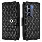 For Infinix Hot 50 Pro+ 4G Rhombic Texture Flip Leather Phone Case with Lanyard(Black) - 2