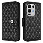 For Infinix Note 50s Rhombic Texture Flip Leather Phone Case with Lanyard(Black) - 2