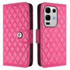 For Infinix Note 50s Rhombic Texture Flip Leather Phone Case with Lanyard(Rose Red) - 2