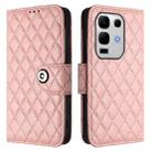 For Infinix Note 50s Rhombic Texture Flip Leather Phone Case with Lanyard(Coral Pink) - 2