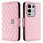For Infinix Note 50s Rhombic Texture Flip Leather Phone Case with Lanyard(Pink) - 2