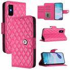 For Infinix GT 30 Pro Rhombic Texture Flip Leather Phone Case with Lanyard(Rose Red) - 1