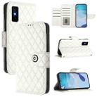 For Infinix GT 30 Pro Rhombic Texture Flip Leather Phone Case with Lanyard(White) - 1