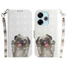 For Xiaomi Poco M6 4G 3D Colored Flip Leather Phone Case(Pug) - 1