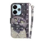 For Xiaomi Poco M6 4G 3D Colored Flip Leather Phone Case(Hug Cat) - 3