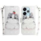 For Xiaomi Poco M6 4G 3D Colored Flip Leather Phone Case(Cute Cat) - 1