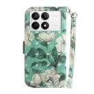 For Xiaomi Poco F6 Pro 3D Colored Flip Leather Phone Case(Watercolor Flower) - 3