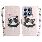 For Xiaomi 14T 3D Colored Flip Leather Phone Case(Heart Panda) - 1