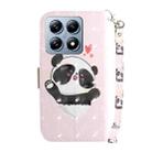 For Xiaomi 14T 3D Colored Flip Leather Phone Case(Heart Panda) - 3