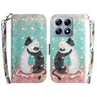 For Xiaomi 14T 3D Colored Flip Leather Phone Case(Black White Cat) - 1