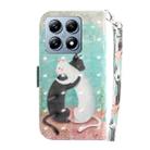 For Xiaomi 14T 3D Colored Flip Leather Phone Case(Black White Cat) - 3