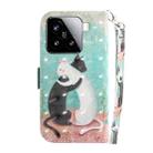 For Xiaomi 15 3D Colored Flip Leather Phone Case(Black White Cat) - 3