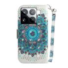 For Xiaomi 15 Pro 3D Colored Flip Leather Phone Case(Peacock Wreath) - 3