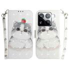 For Xiaomi 15 Pro 3D Colored Flip Leather Phone Case(Cute Cat) - 1