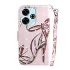 For Xiaomi Redmi 13 4G 3D Colored Flip Leather Phone Case(Butterfly High-heeled) - 3