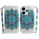 For Xiaomi Redmi 13 4G 3D Colored Flip Leather Phone Case(Peacock Wreath) - 1