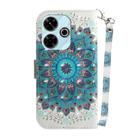 For Xiaomi Redmi 13 4G 3D Colored Flip Leather Phone Case(Peacock Wreath) - 3