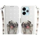 For Xiaomi Redmi 13 4G 3D Colored Flip Leather Phone Case(Pug) - 1