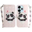 For Xiaomi Redmi 13 4G 3D Colored Flip Leather Phone Case(Heart Panda) - 1