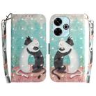 For Xiaomi Redmi 13 4G 3D Colored Flip Leather Phone Case(Black White Cat) - 1