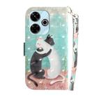 For Xiaomi Redmi 13 4G 3D Colored Flip Leather Phone Case(Black White Cat) - 3