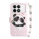 For Xiaomi Redmi K70 Pro / K70 3D Colored Flip Leather Phone Case(Heart Panda) - 3