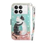 For Xiaomi Redmi K70 Pro / K70 3D Colored Flip Leather Phone Case(Black White Cat) - 3