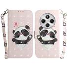 For Redmi 14C 4G 3D Colored Flip Leather Phone Case(Heart Panda) - 1