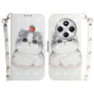 For Redmi 14C 4G 3D Colored Flip Leather Phone Case(Cute Cat) - 1