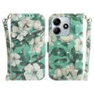 For Redmi Note 14 5G 3D Colored Flip Leather Phone Case(Watercolor Flower) - 1