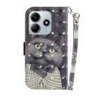 For Redmi Note 14 5G 3D Colored Flip Leather Phone Case(Hug Cat) - 3
