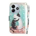 For Redmi Note 14 5G 3D Colored Flip Leather Phone Case(Black White Cat) - 3