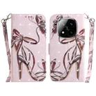 For Redmi Note 14 Pro / Note 14 Pro+ 5G 3D Colored Flip Leather Phone Case(Butterfly High-heeled) - 1