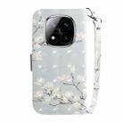 For Redmi Note 14 Pro / Note 14 Pro+ 5G 3D Colored Flip Leather Phone Case(Magnolia) - 3