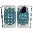 For Redmi Note 14 Pro / Note 14 Pro+ 5G 3D Colored Flip Leather Phone Case(Peacock Wreath) - 1
