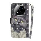 For Redmi Note 14 Pro / Note 14 Pro+ 5G 3D Colored Flip Leather Phone Case(Hug Cat) - 3