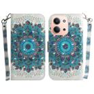 For Redmi 15C 4G 173.1mm / 15C 5G 173.1mm 3D Colored Flip Leather Phone Case(Peacock Wreath) - 1