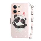 For Redmi 15C 4G 173.1mm / 15C 5G 173.1mm 3D Colored Flip Leather Phone Case(Heart Panda) - 3
